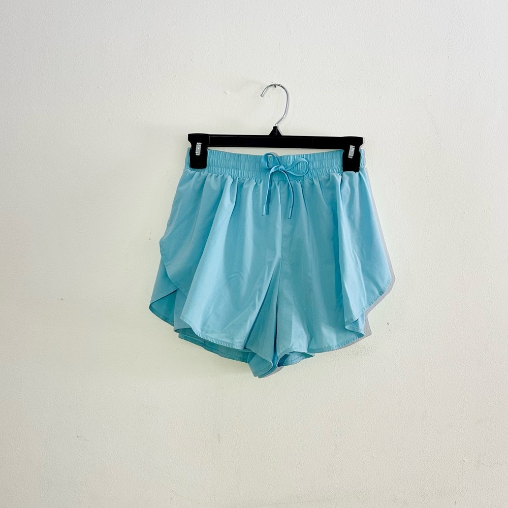 All in Motion Sky Blue Women's Athletic Shorts Built-in-biker shorts